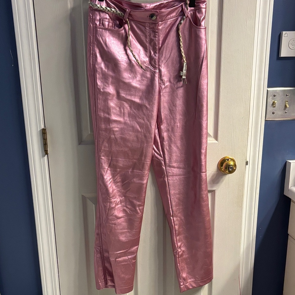 Metallic Pink Trousers